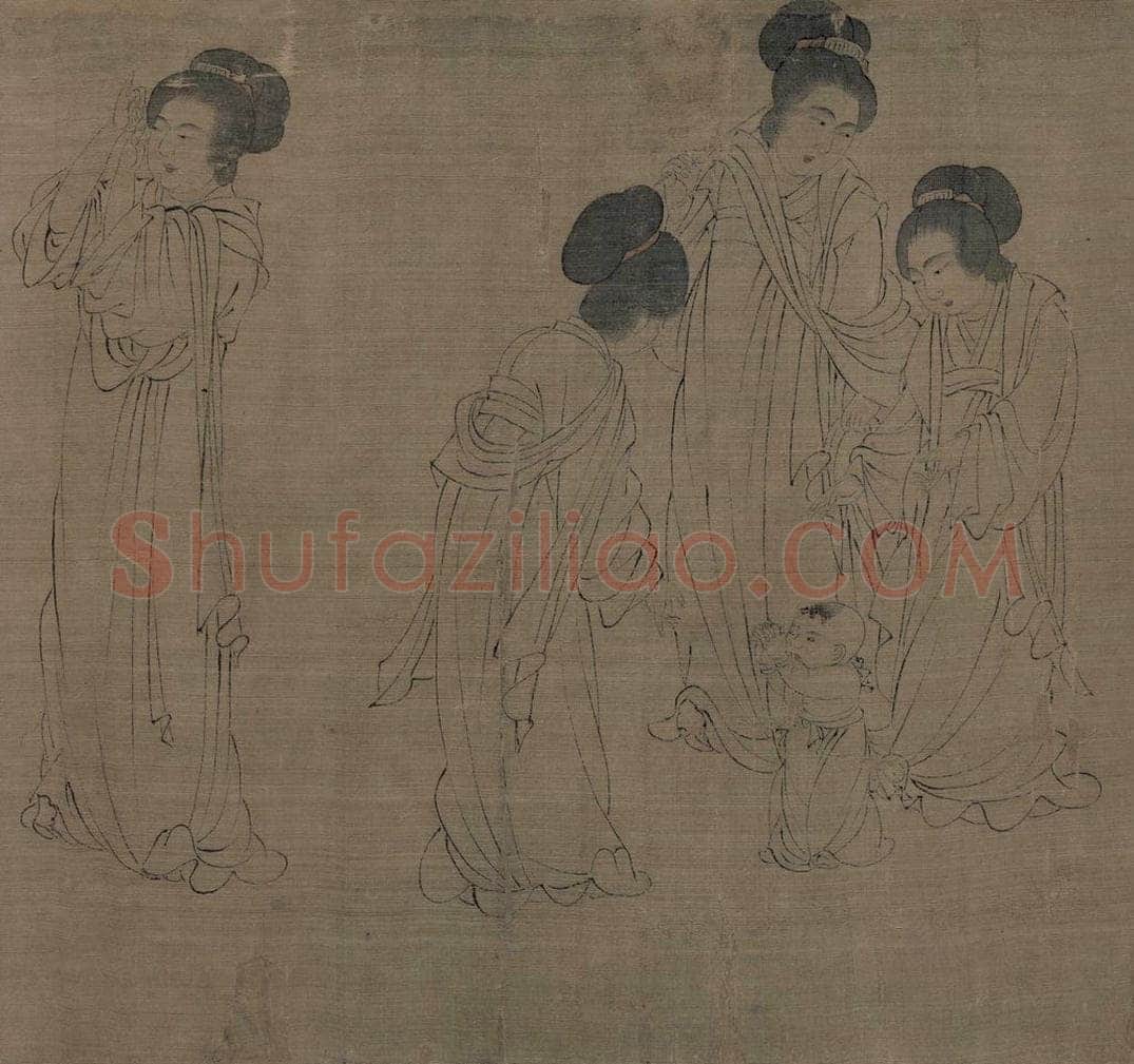 宋 佚名 《仿周文矩宫中图》 书画作品