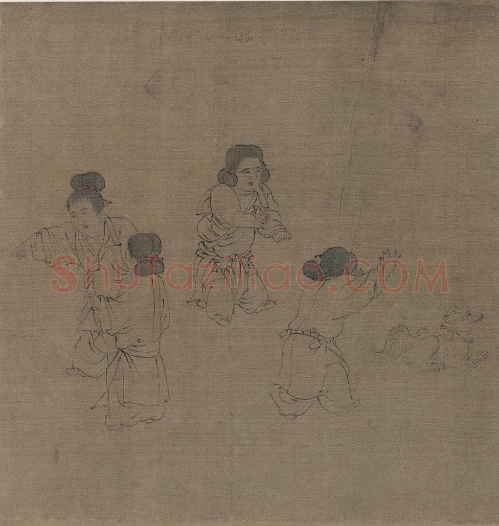 宋 佚名 《仿周文矩宫中图》 书画作品