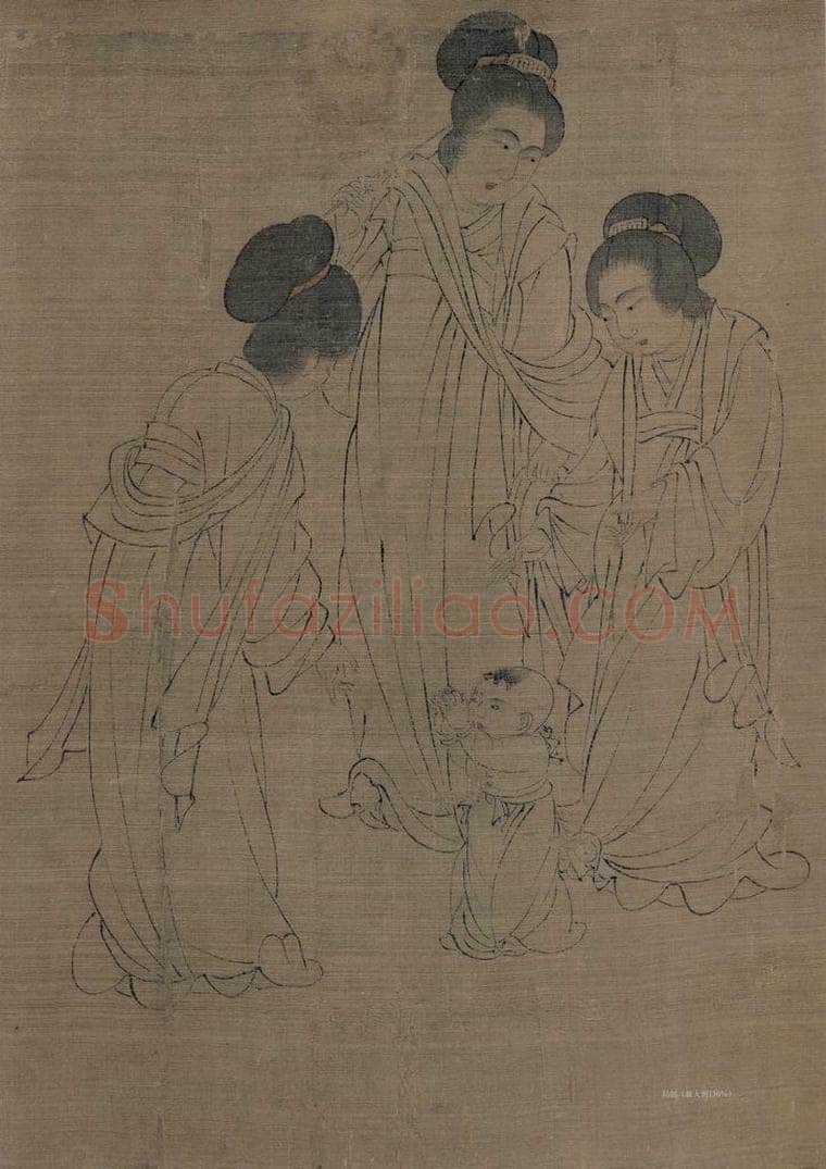 宋 佚名 《仿周文矩宫中图》 书画作品