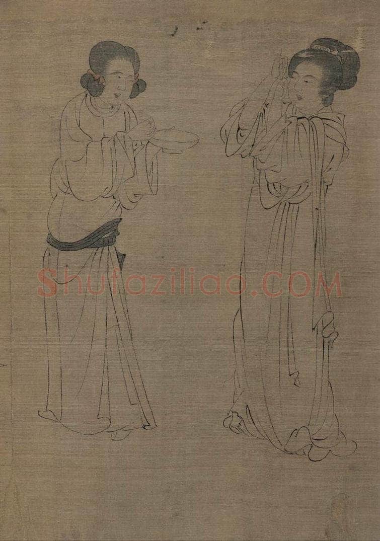 宋 佚名 《仿周文矩宫中图》 书画作品