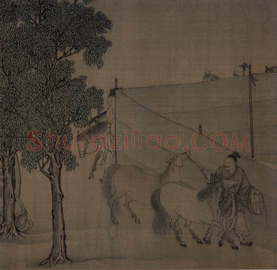 宋 李唐（传） 《晋文公复国图》 书画作品