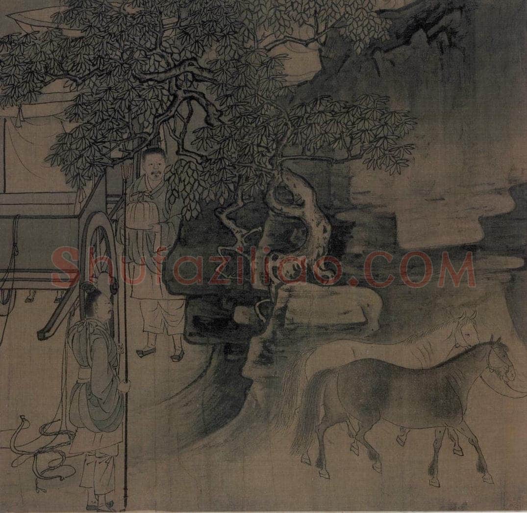 宋 李唐（传） 《晋文公复国图》 书画作品