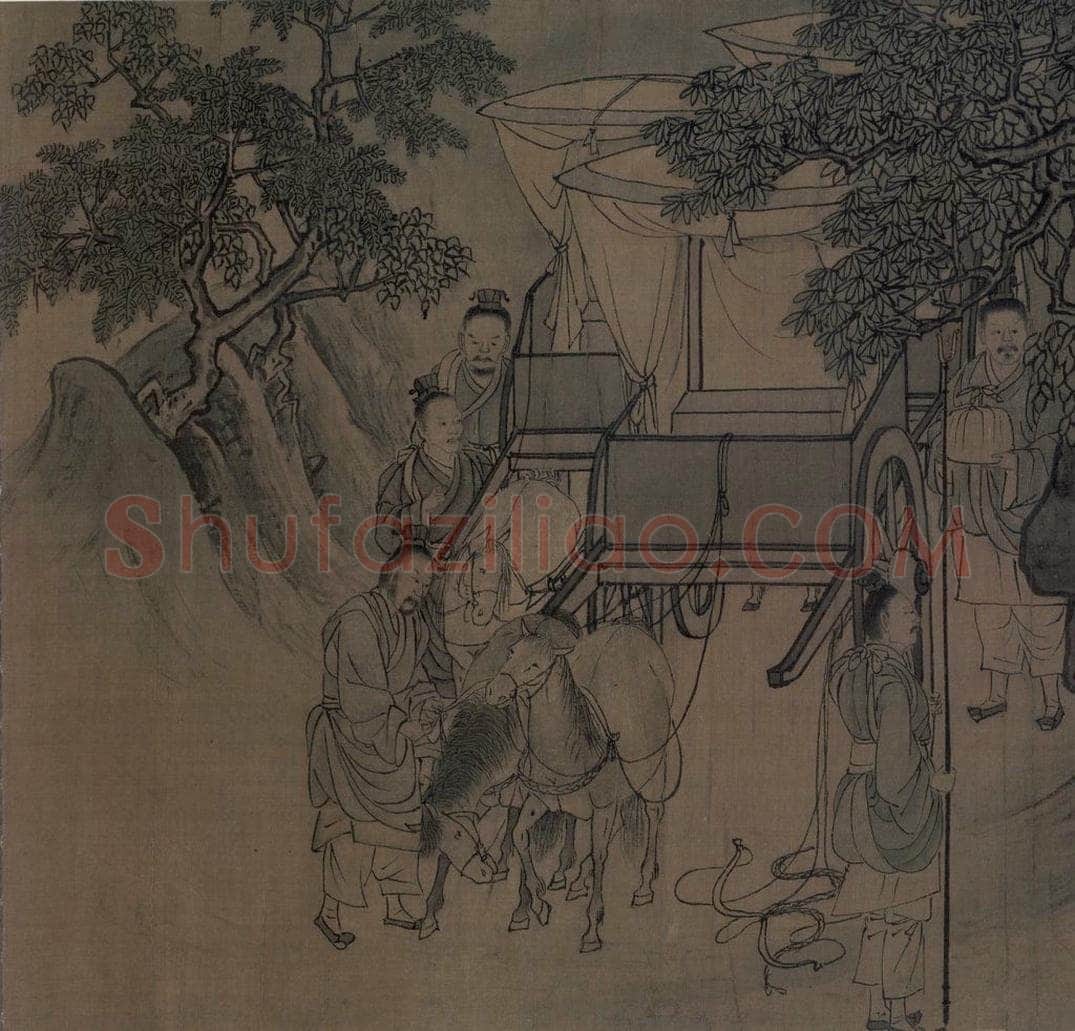 宋 李唐（传） 《晋文公复国图》 书画作品
