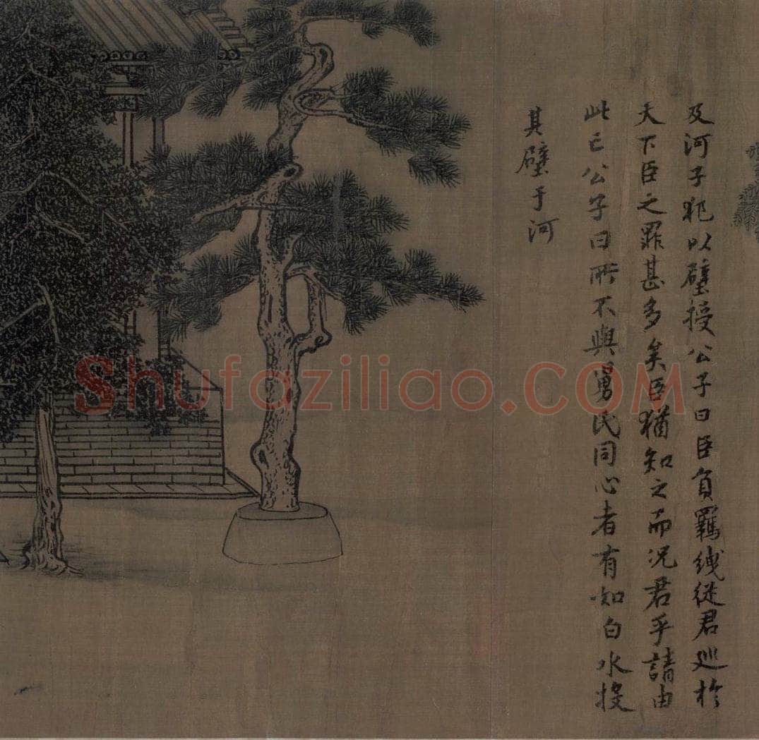 宋 李唐（传） 《晋文公复国图》 书画作品