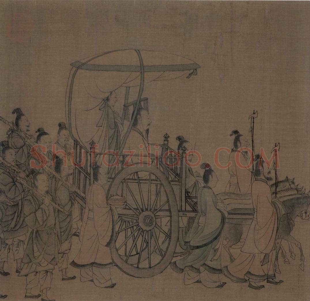 宋 李唐（传） 《晋文公复国图》 书画作品