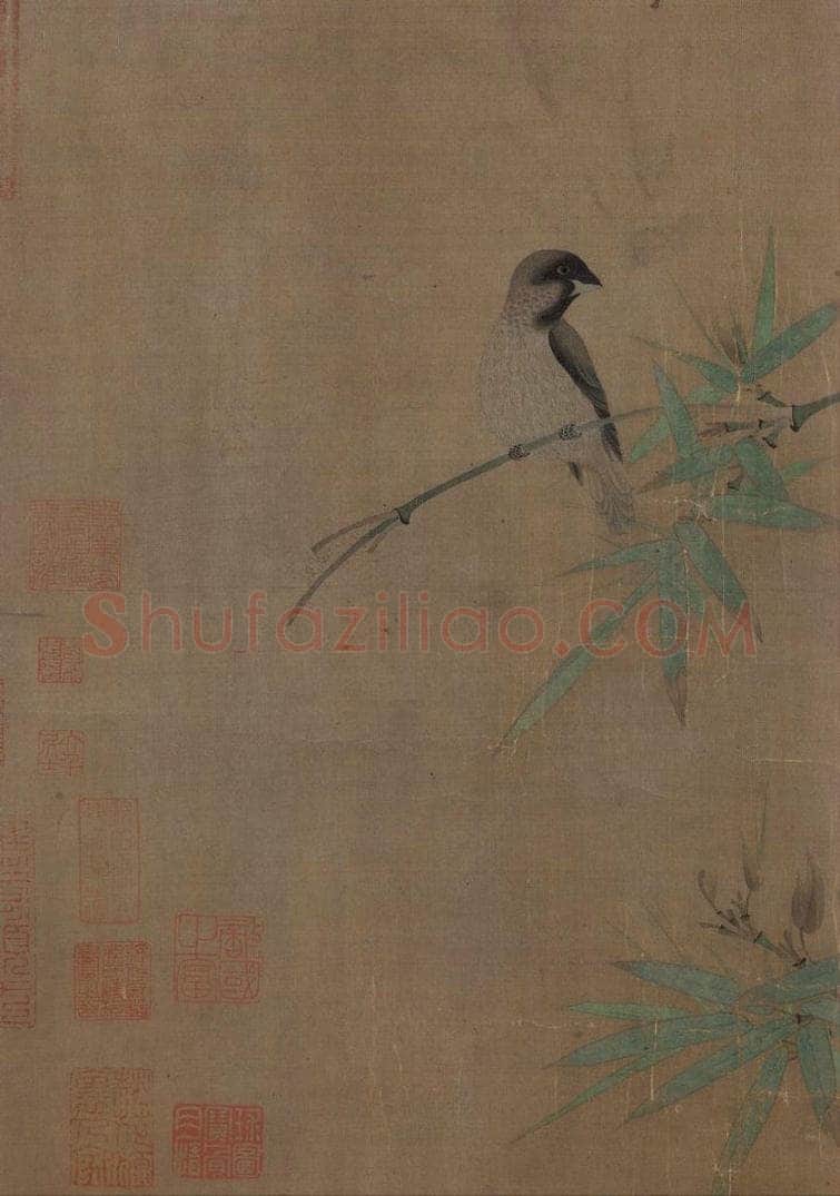 宋 赵佶 《竹禽图》 书画作品