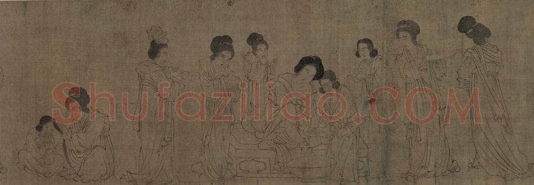 宋 佚名 《仿周文矩宫中图》 书画作品