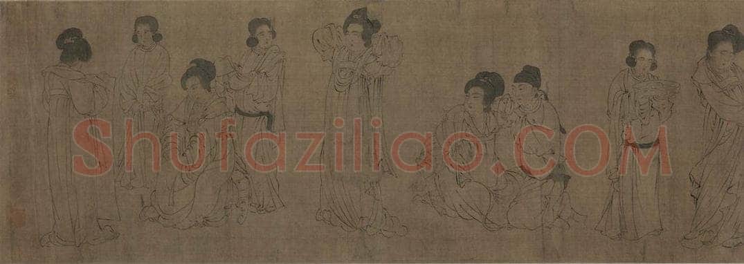 宋 佚名 《仿周文矩宫中图》 书画作品