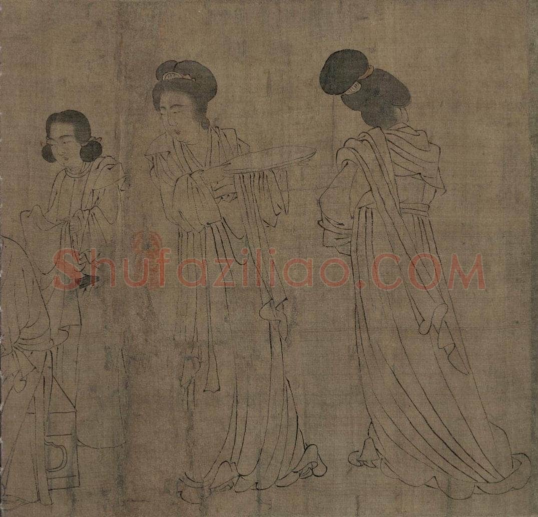 宋 佚名 《仿周文矩宫中图》 书画作品