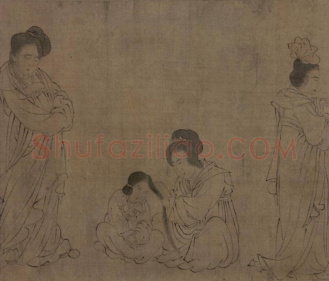 宋 佚名 《仿周文矩宫中图》 书画作品