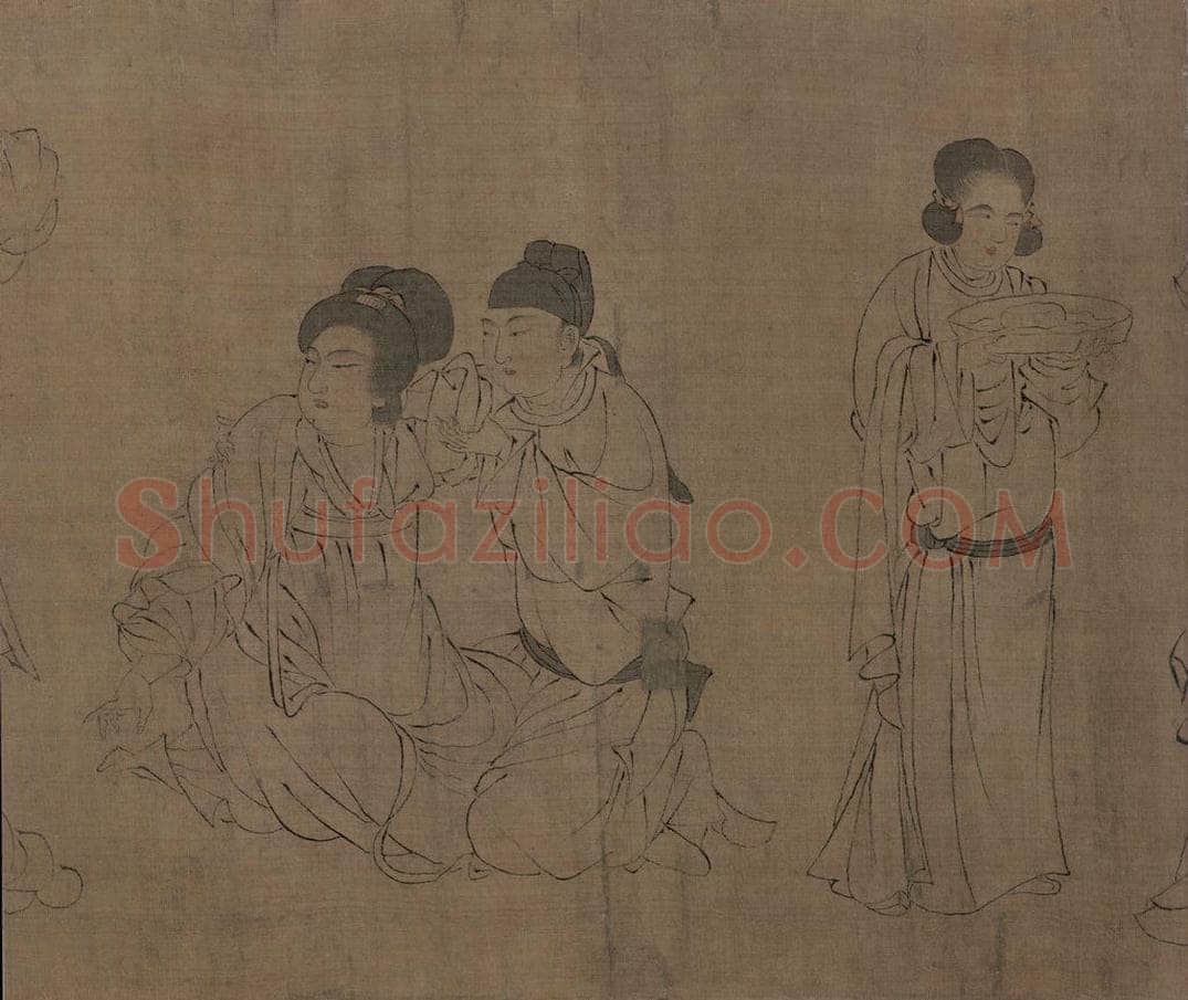 宋 佚名 《仿周文矩宫中图》 书画作品
