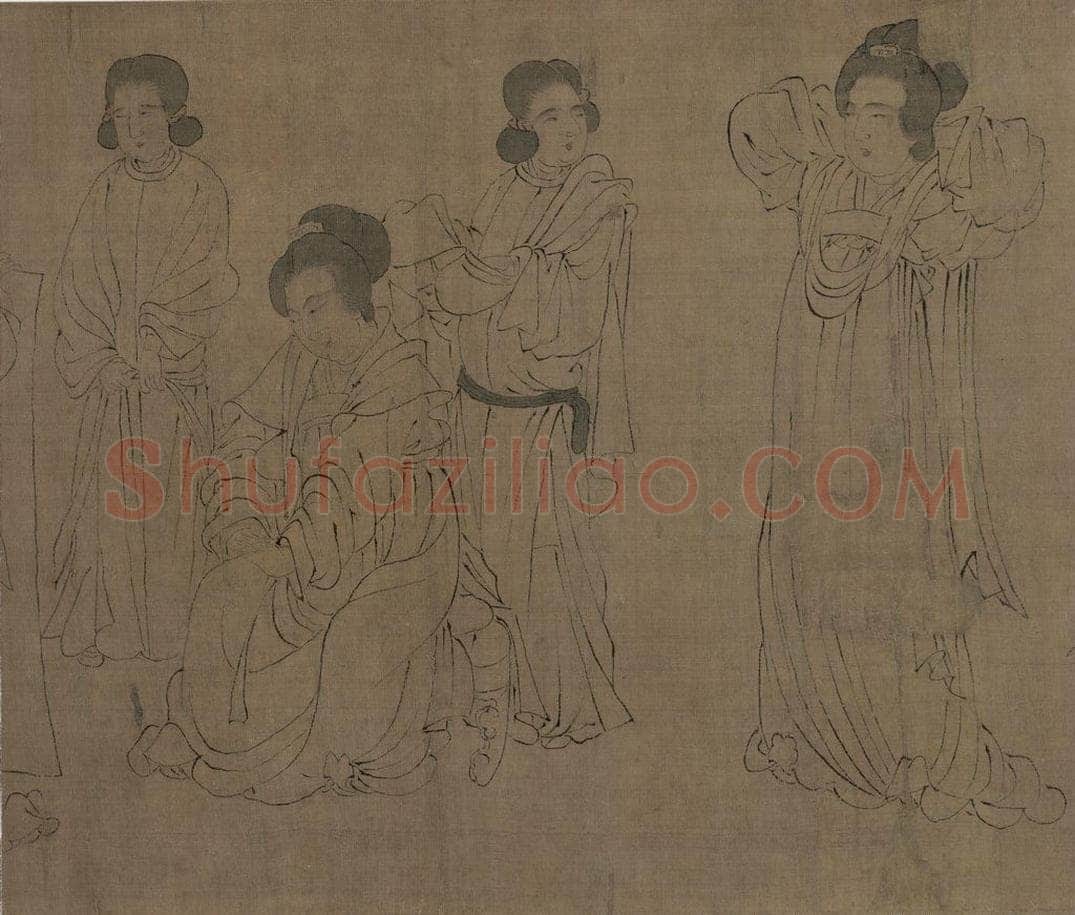 宋 佚名 《仿周文矩宫中图》 书画作品