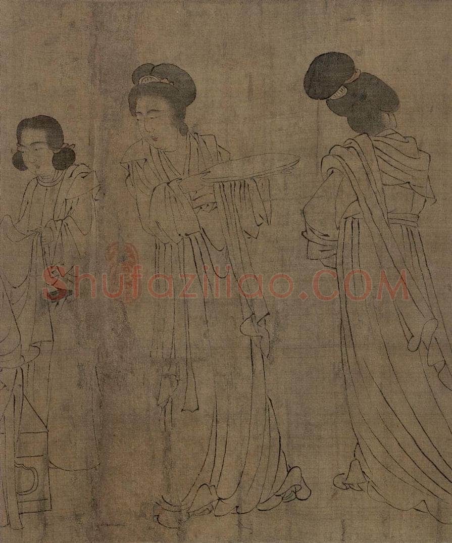 宋 佚名 《仿周文矩宫中图》 书画作品