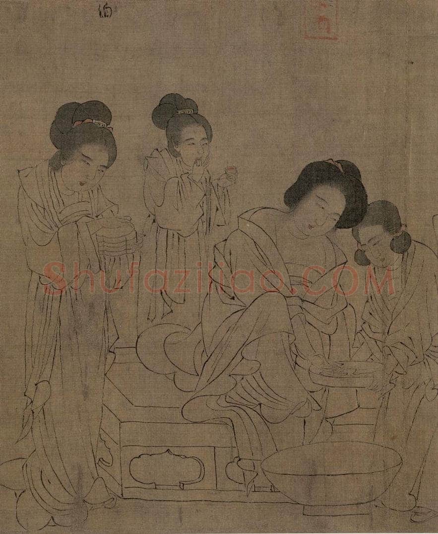 宋 佚名 《仿周文矩宫中图》 书画作品