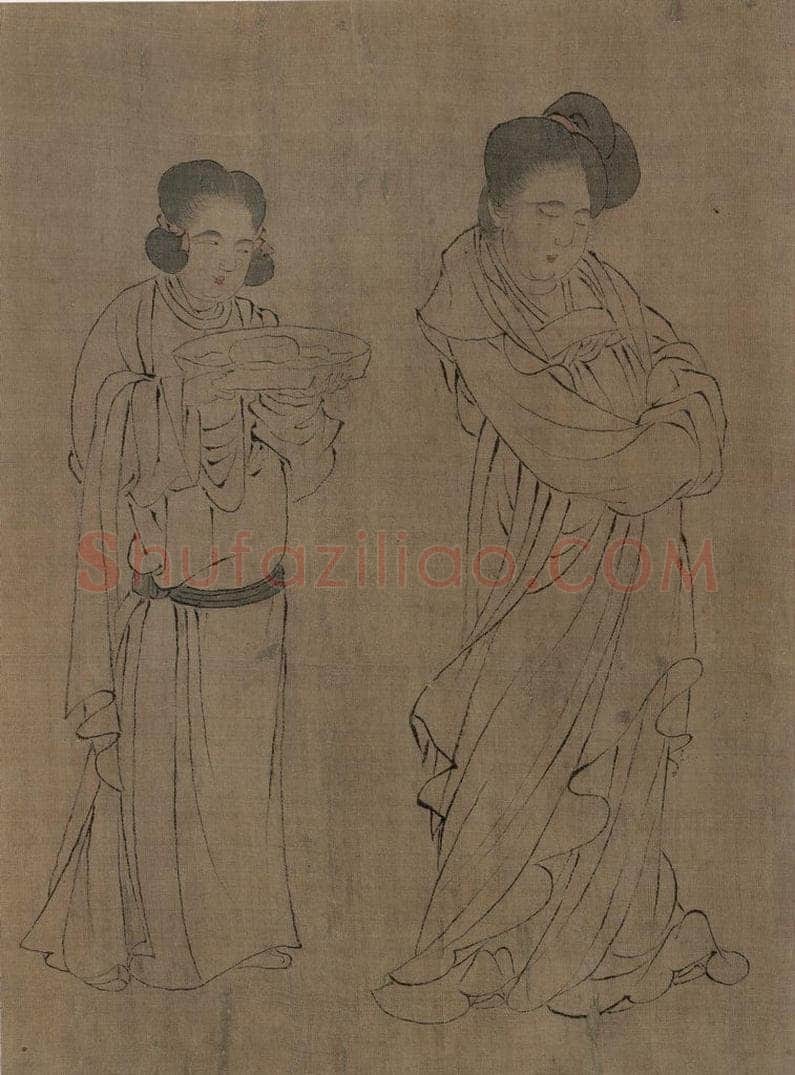 宋 佚名 《仿周文矩宫中图》 书画作品