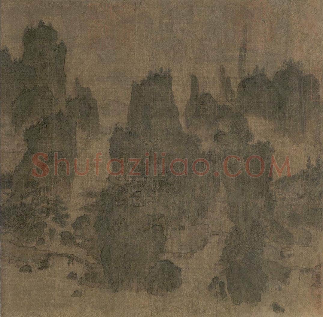 宋 佚名 《别苑春山图》 书画作品