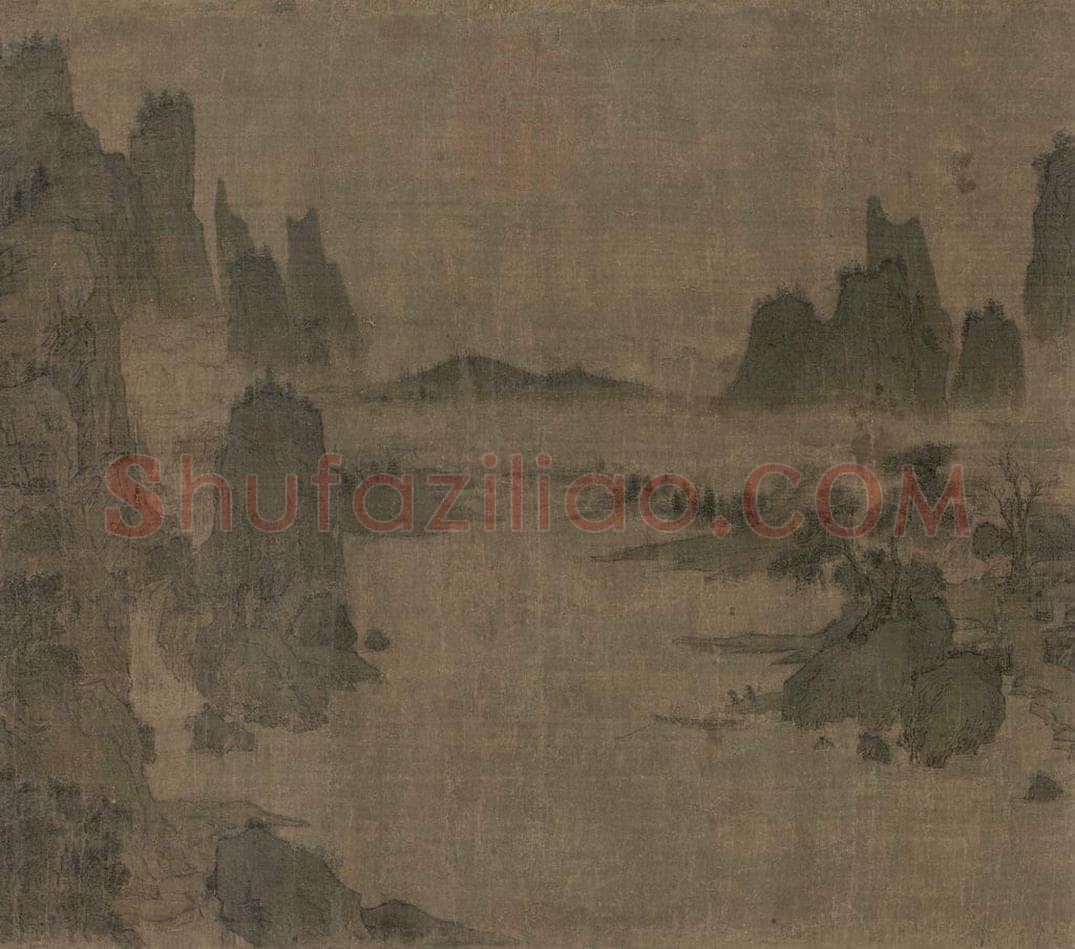 宋 佚名 《别苑春山图》 书画作品