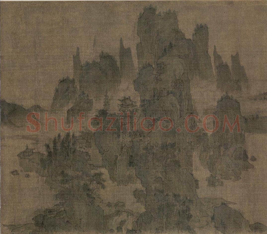 宋 佚名 《别苑春山图》 书画作品