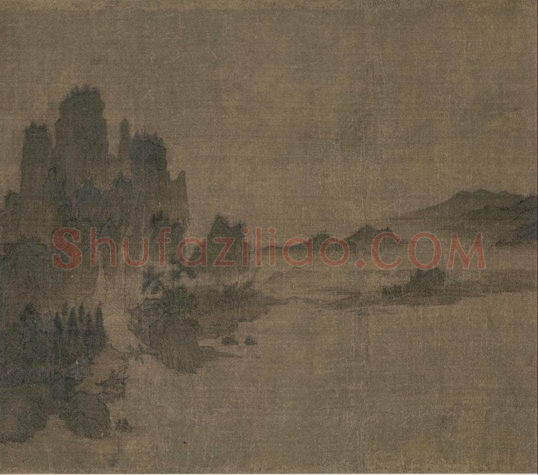 宋 佚名 《别苑春山图》 书画作品