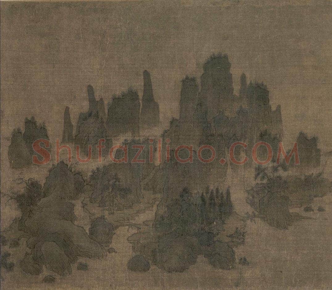 宋 佚名 《别苑春山图》 书画作品
