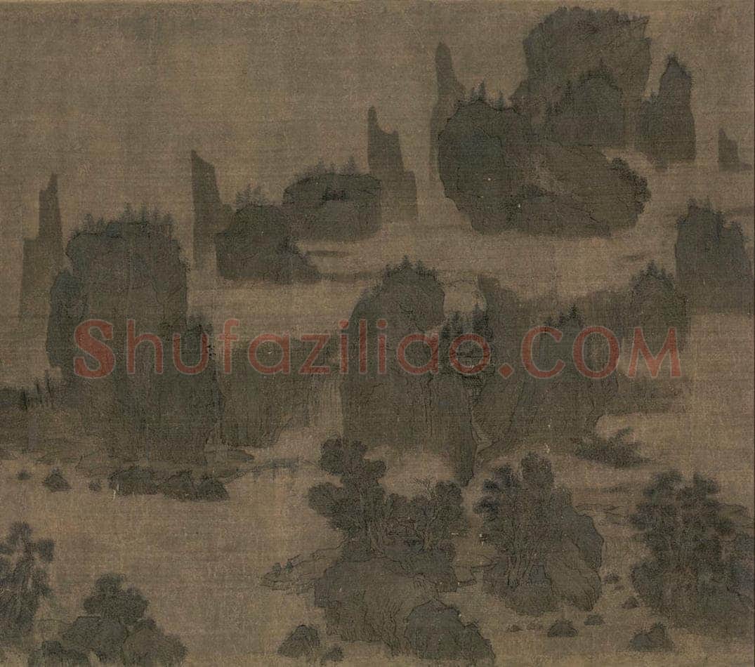 宋 佚名 《别苑春山图》 书画作品