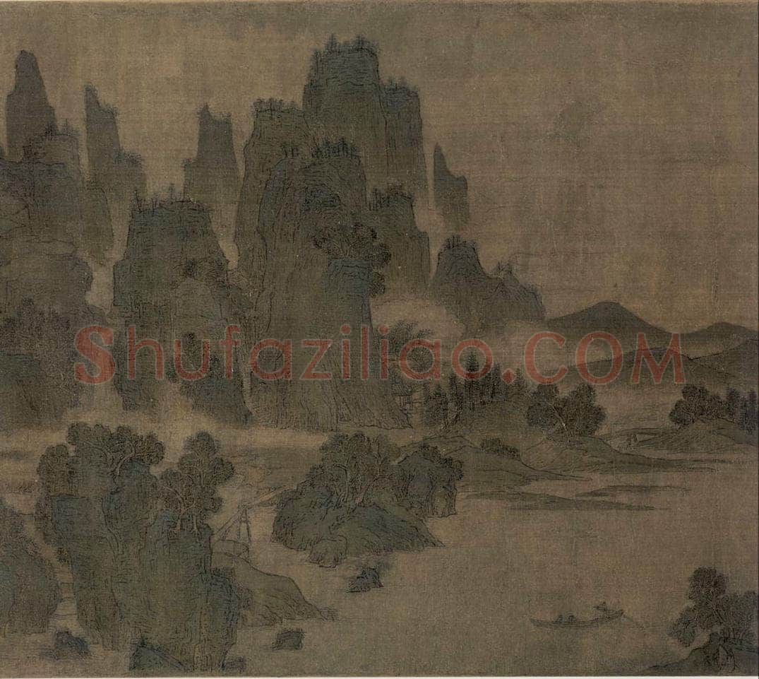 宋 佚名 《别苑春山图》 书画作品