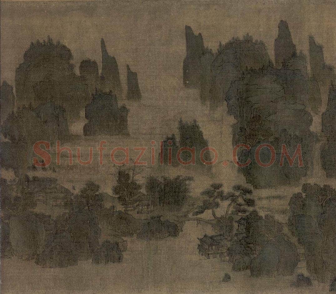 宋 佚名 《别苑春山图》 书画作品