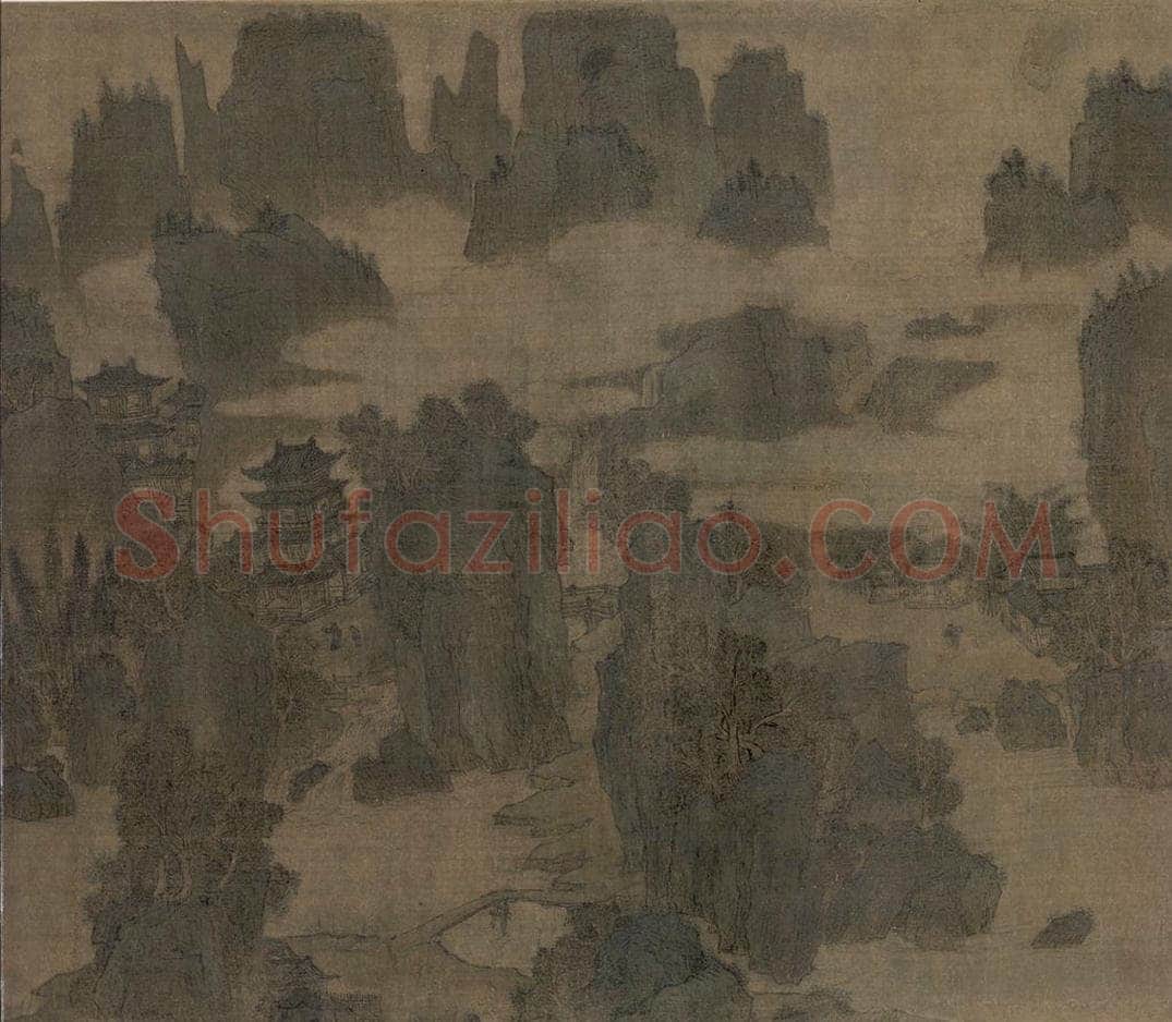 宋 佚名 《别苑春山图》 书画作品