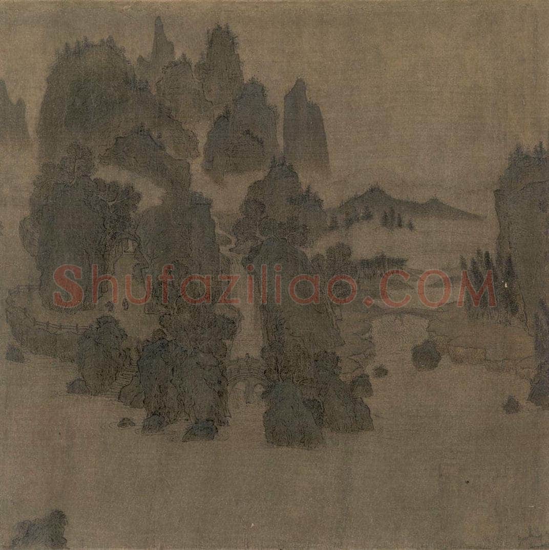 宋 佚名 《别苑春山图》 书画作品