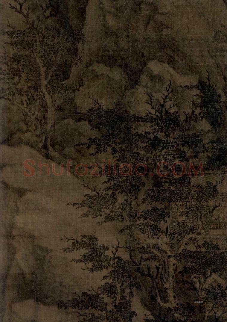 五代 董源(传) 《溪岸图》 书画作品