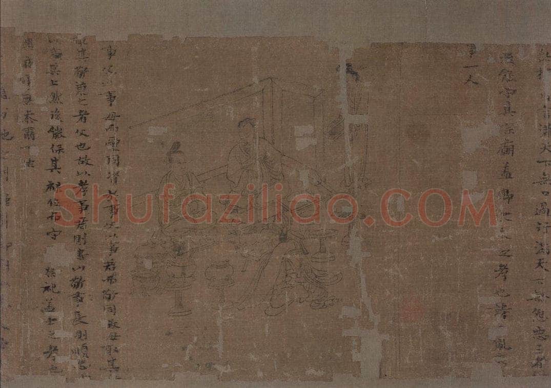 宋 李公麟 《孝经图》 书画作品