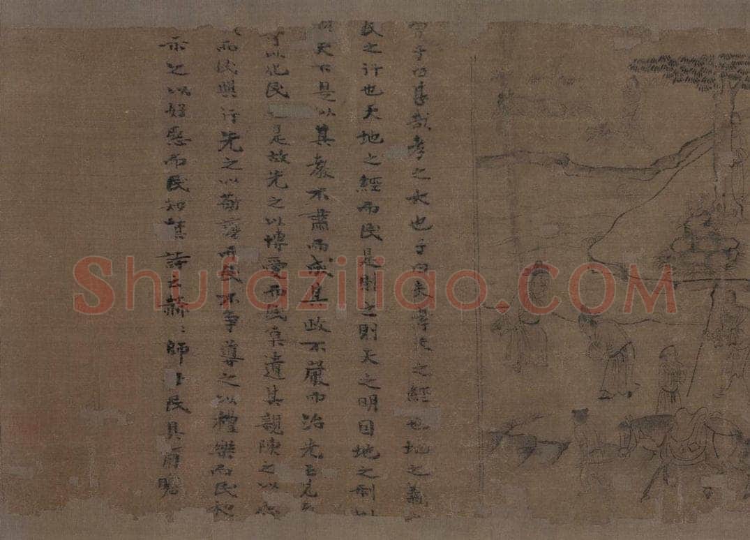 宋 李公麟 《孝经图》 书画作品