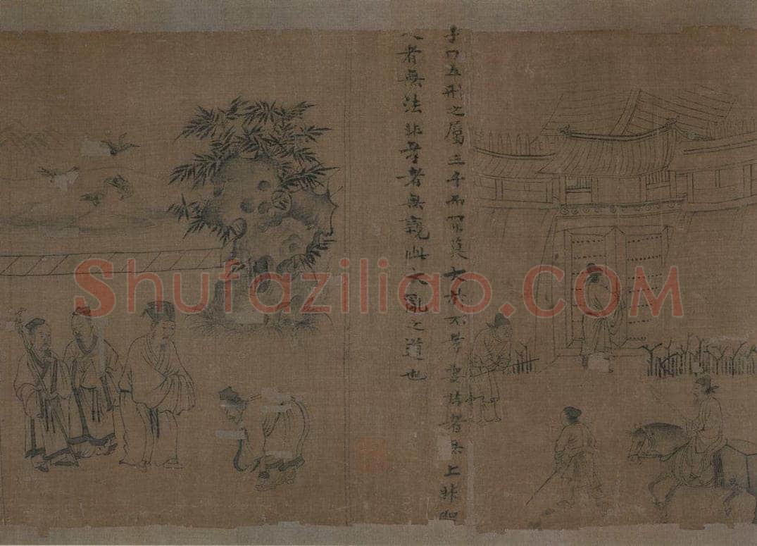 宋 李公麟 《孝经图》 书画作品