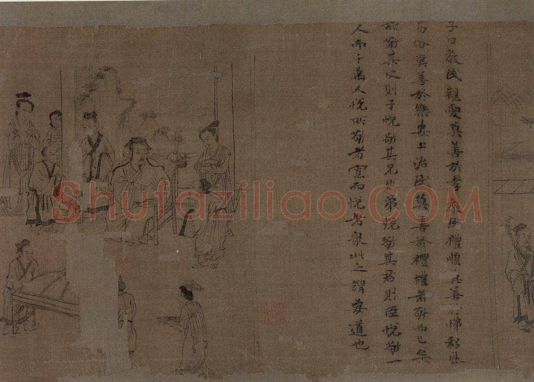 宋 李公麟 《孝经图》 书画作品