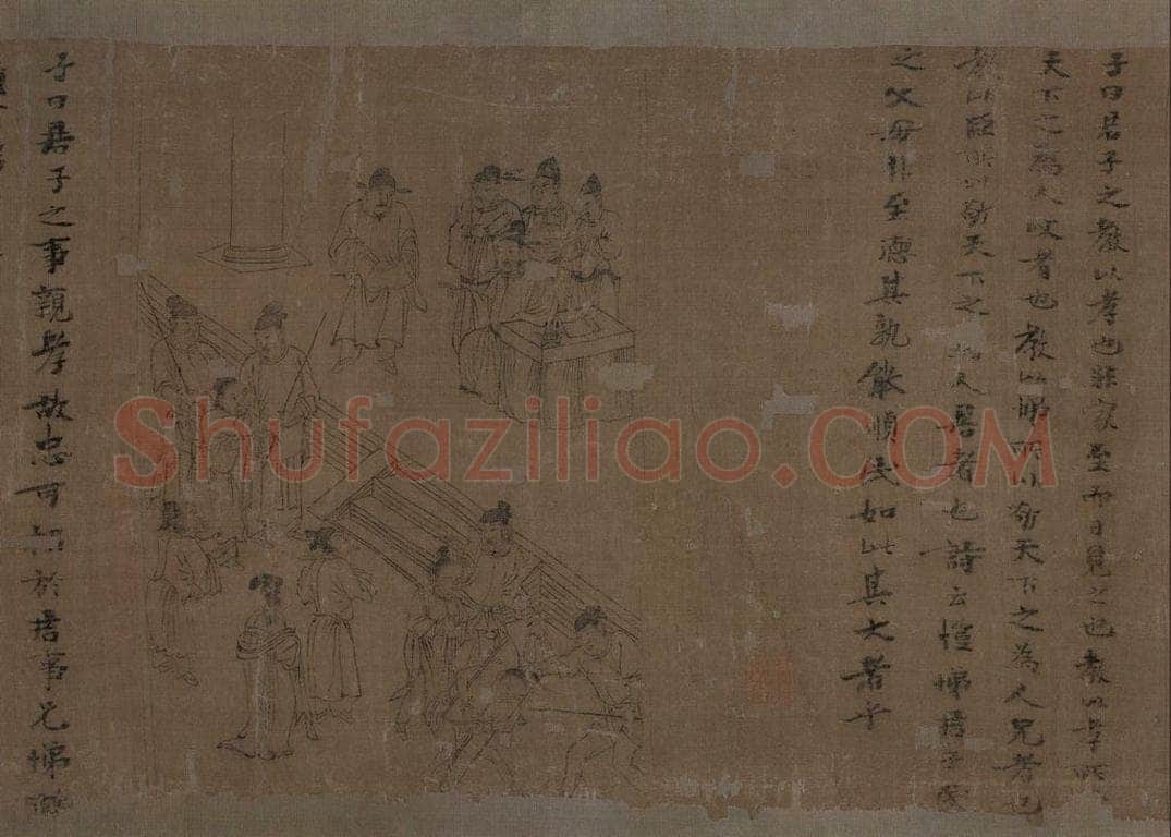 宋 李公麟 《孝经图》 书画作品