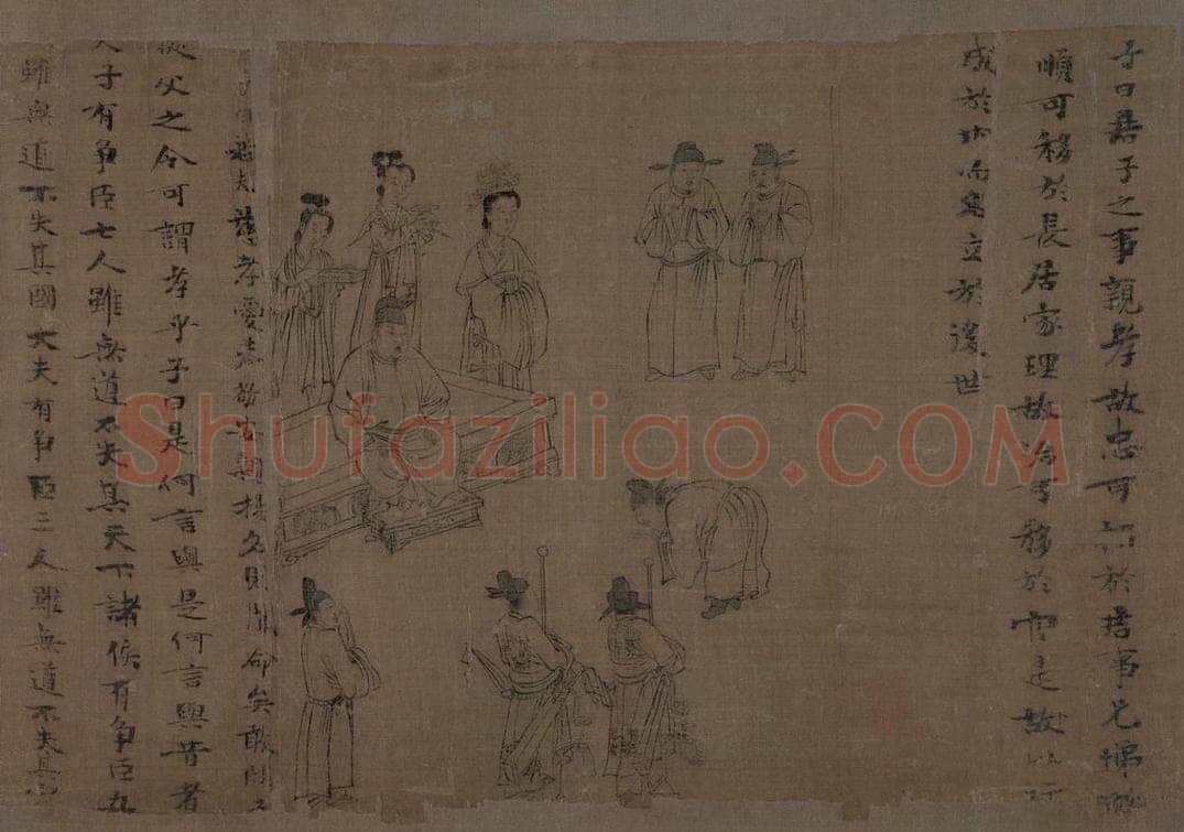 宋 李公麟 《孝经图》 书画作品