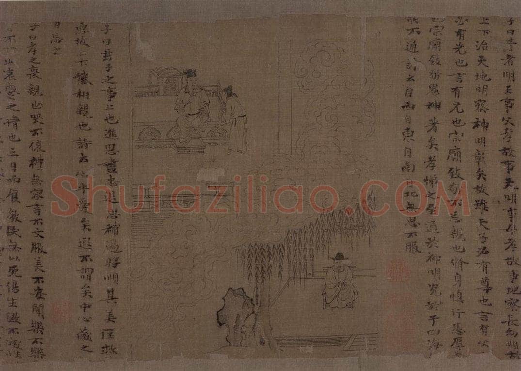 宋 李公麟 《孝经图》 书画作品