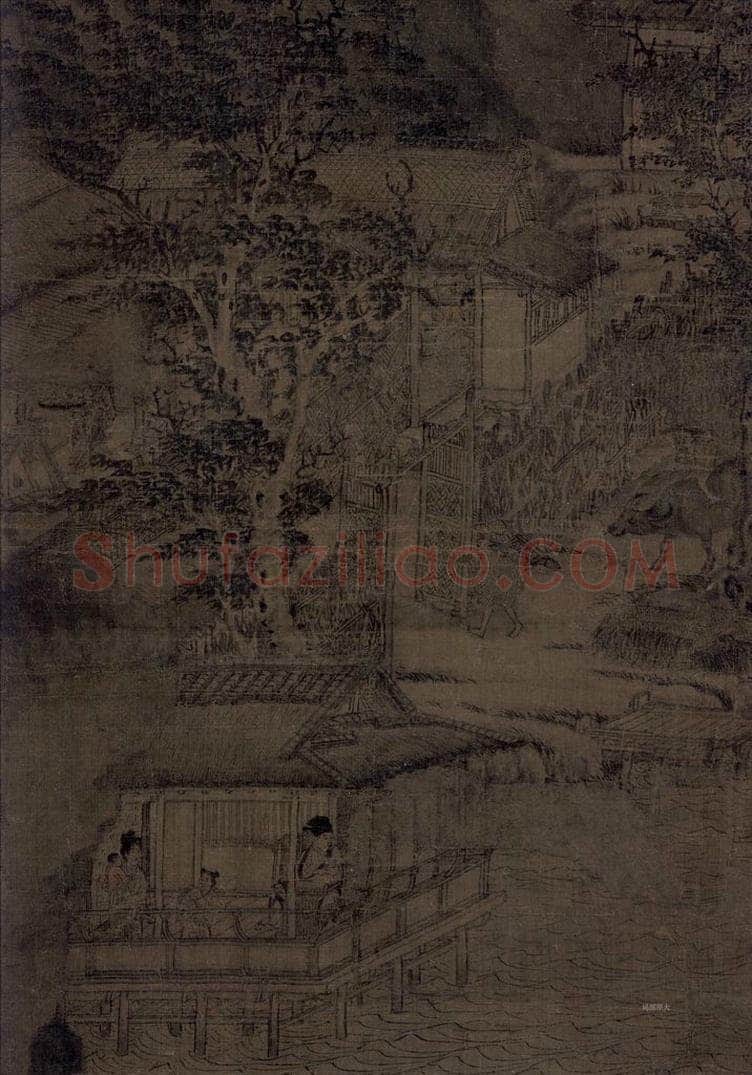 五代 董源(传) 《溪岸图》 书画作品