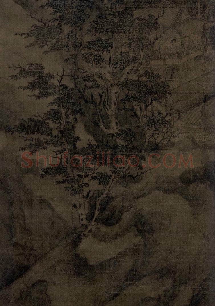 五代 董源（传） 《溪岸图》 书画作品
