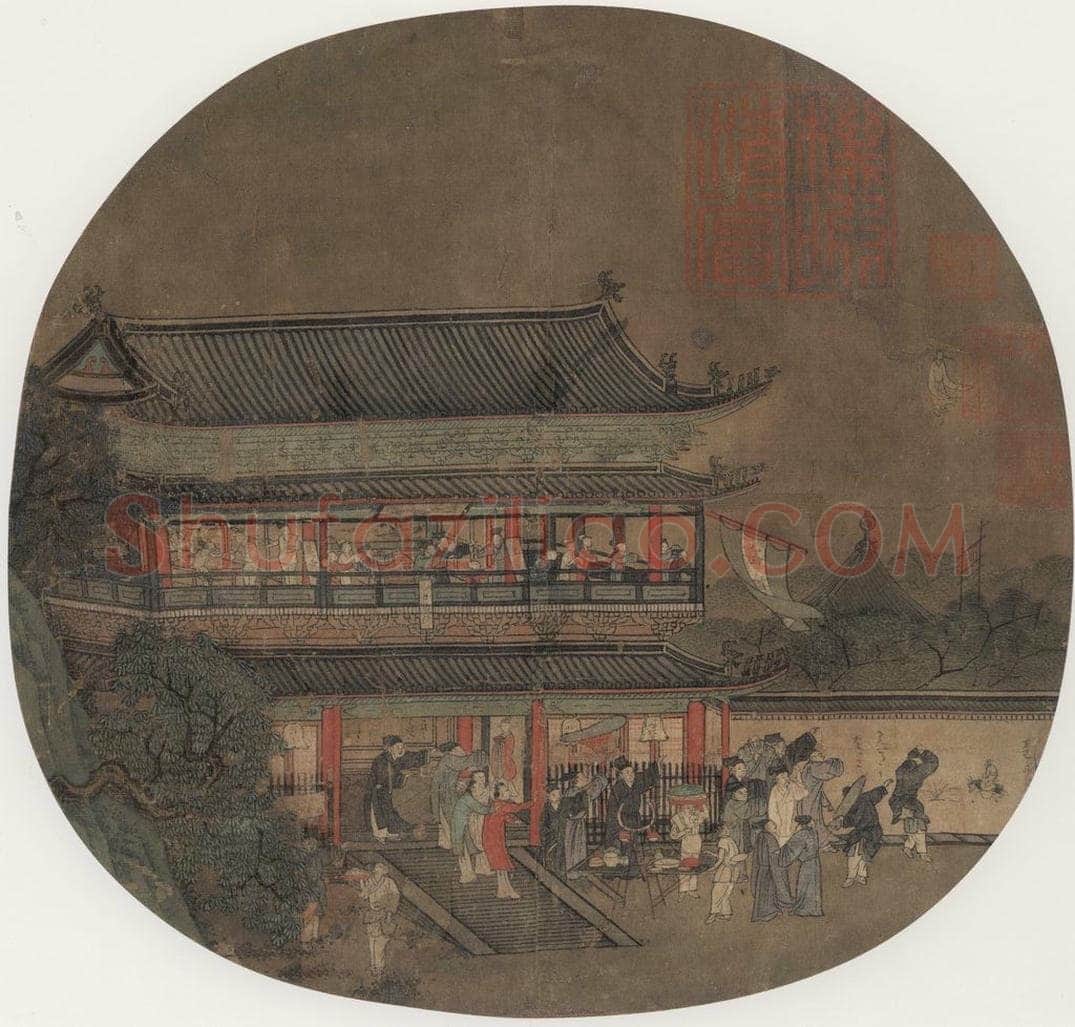 宋代 佚名 《吕洞宾过岳阳楼图》 书画作品