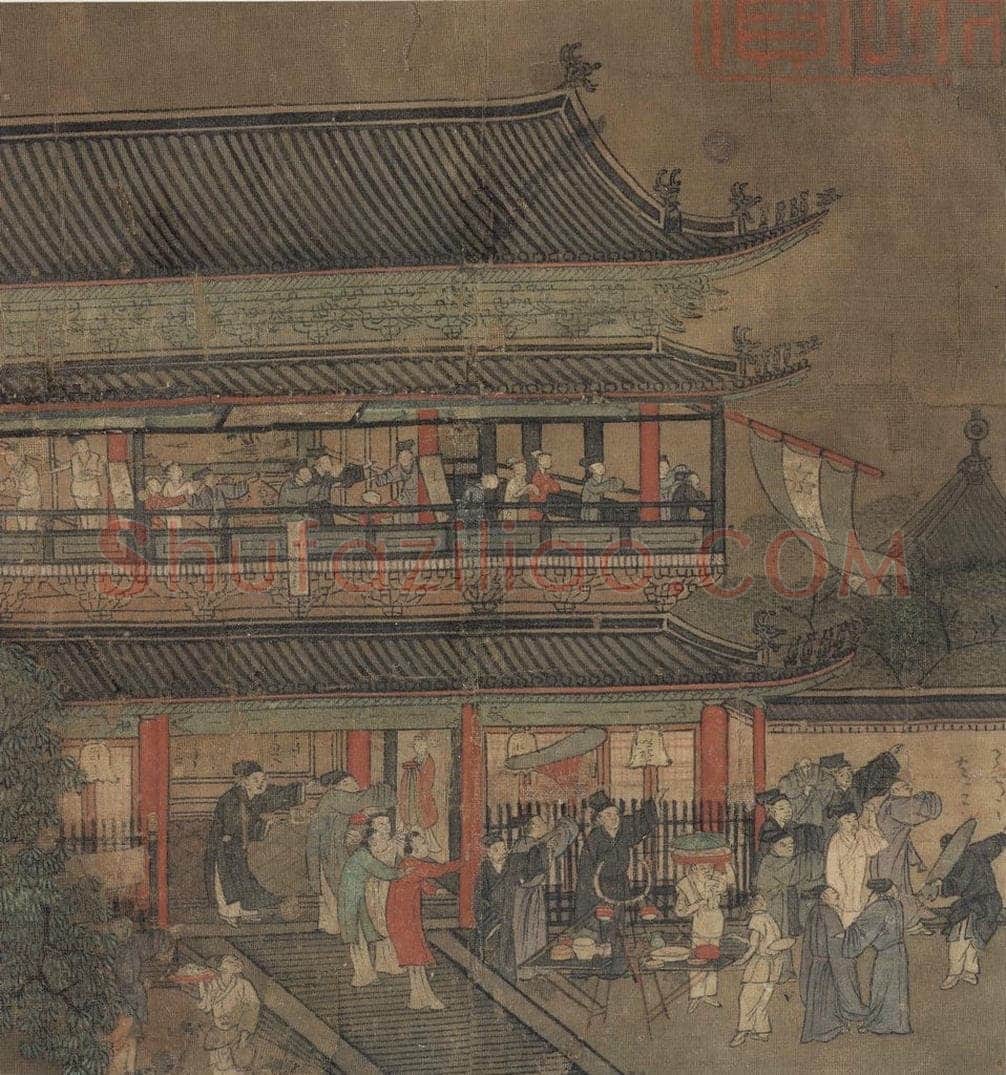 宋代 佚名 《吕洞宾过岳阳楼图》 书画作品