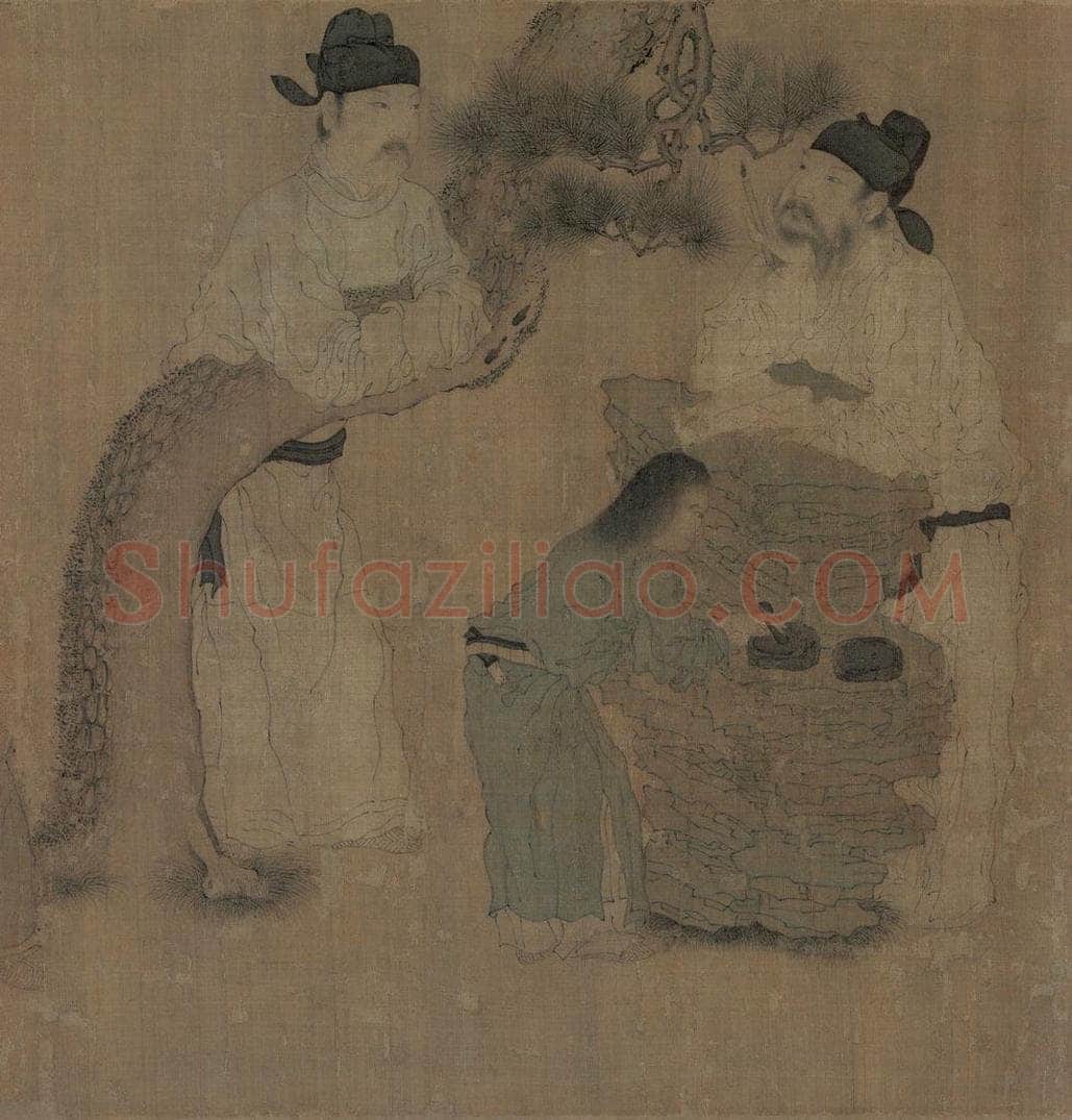 宋代 佚名 《琉璃堂人物图》 书画作品