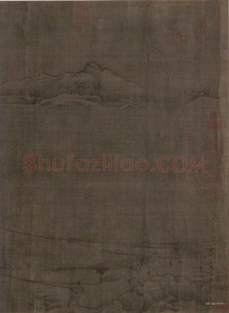 宋 佚名 仿郭忠恕雪霁江行图 书画作品
