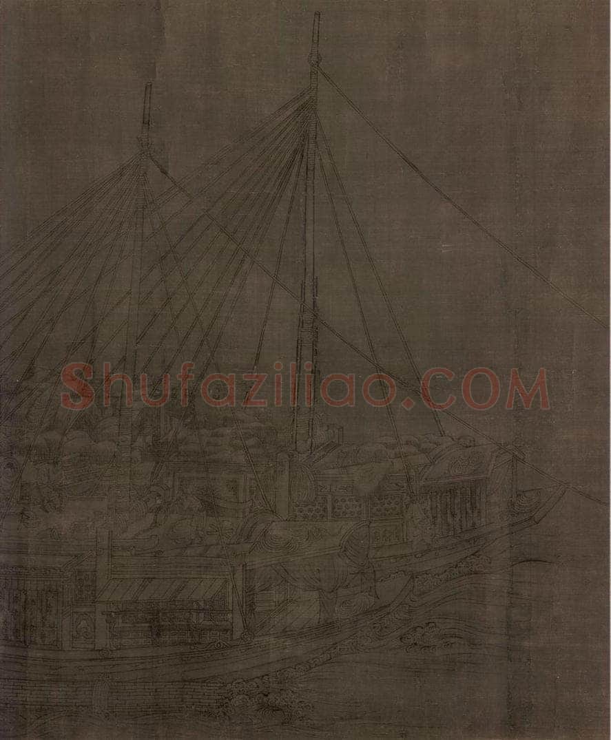 宋 佚名 仿郭忠恕雪霁江行图 书画作品