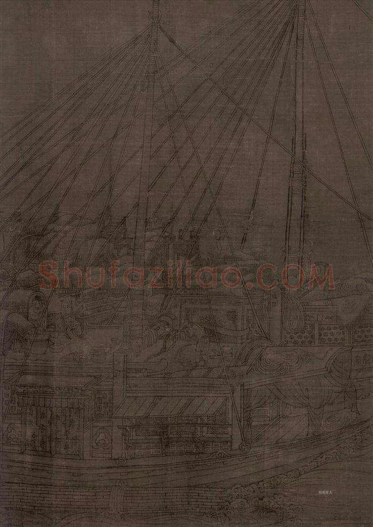 宋 佚名 仿郭忠恕雪霁江行图 书画作品