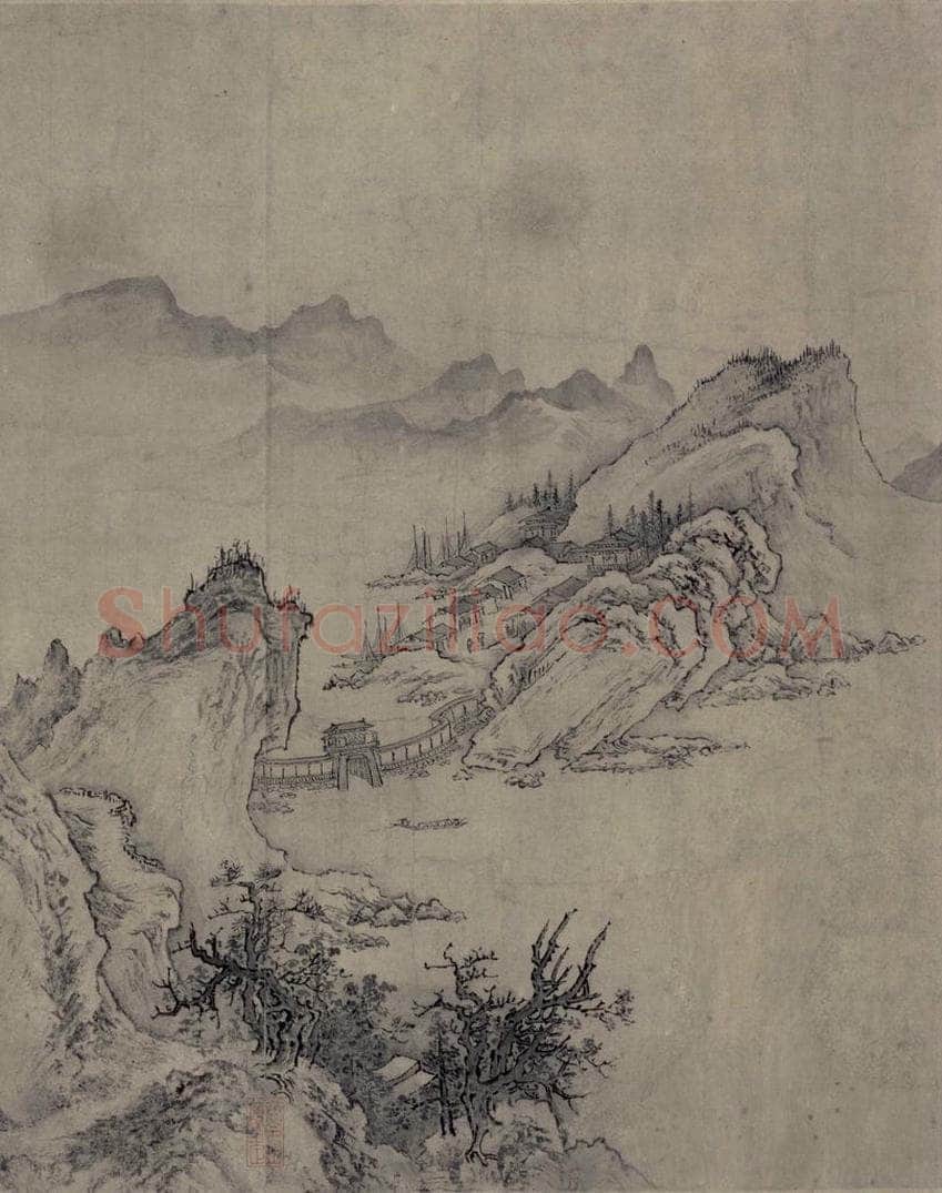金 太古遗民 江山行旅图 书画作品