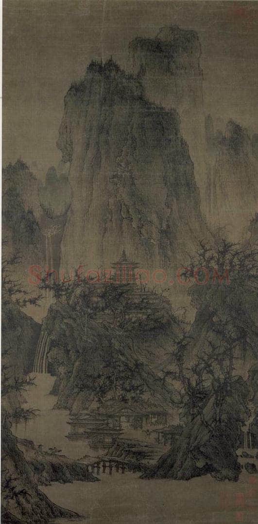 宋 李成 晴峦萧寺图 书画作品