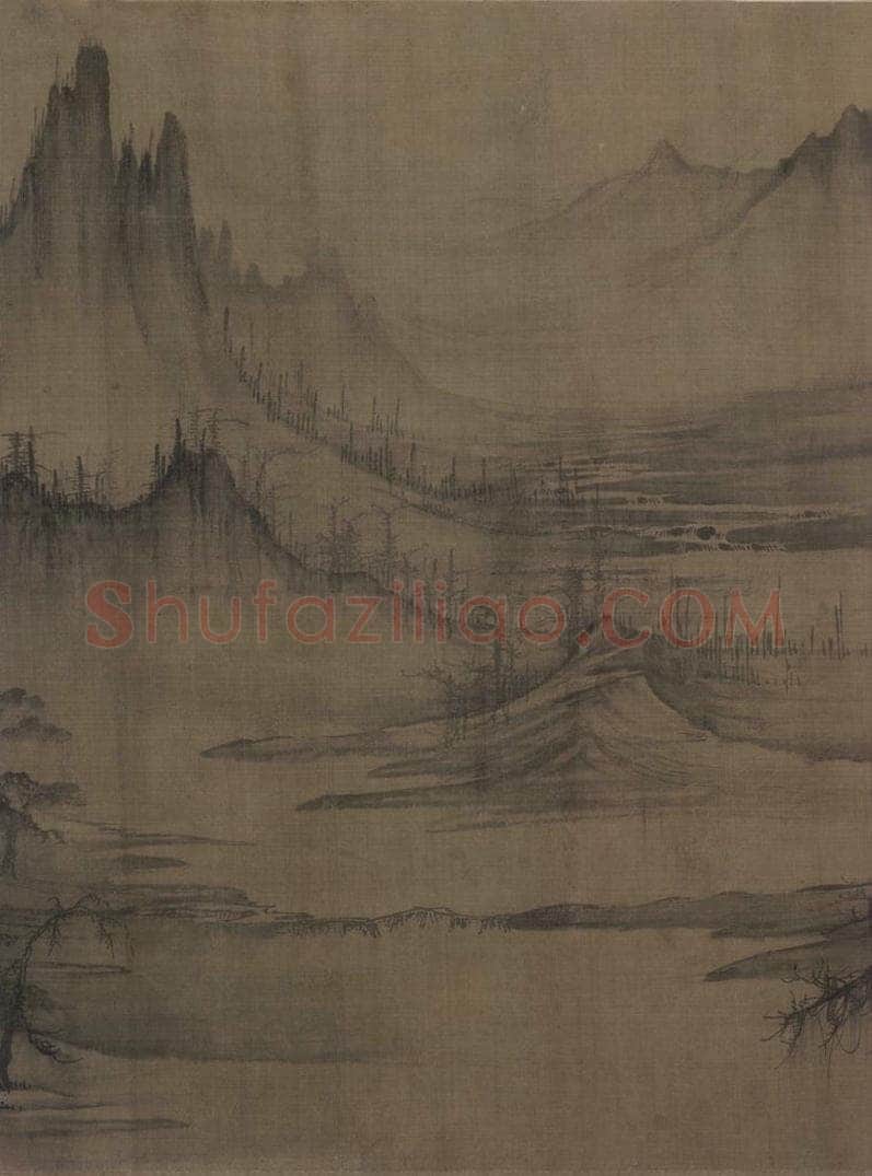 宋 许道宁 秋江鱼艇图 书画作品