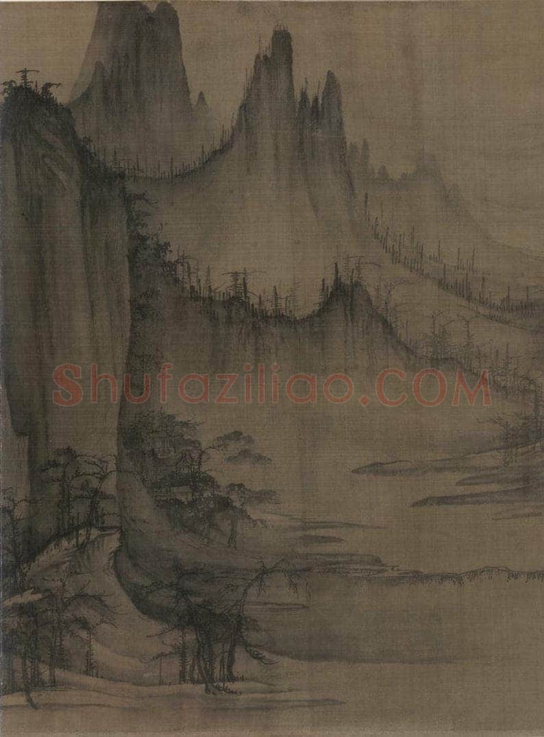 宋 许道宁 秋江鱼艇图 书画作品
