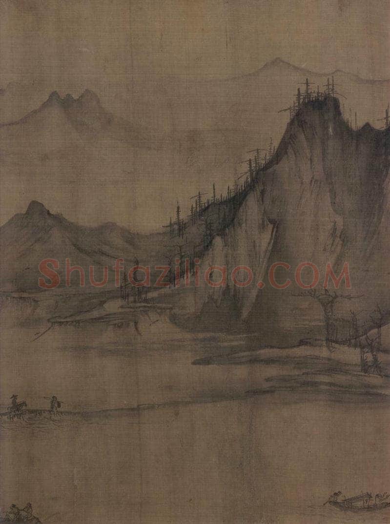 宋 许道宁 秋江鱼艇图 书画作品
